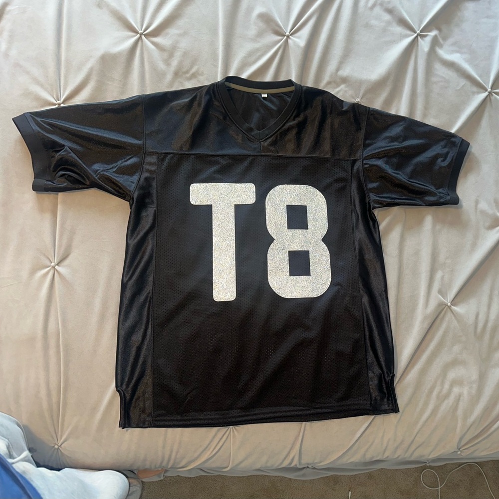 Tate McRae T8 hand rhinestoned jersey.